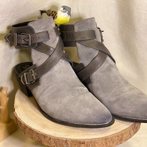Hallie Grey Suede Ankle Boots (size 8)